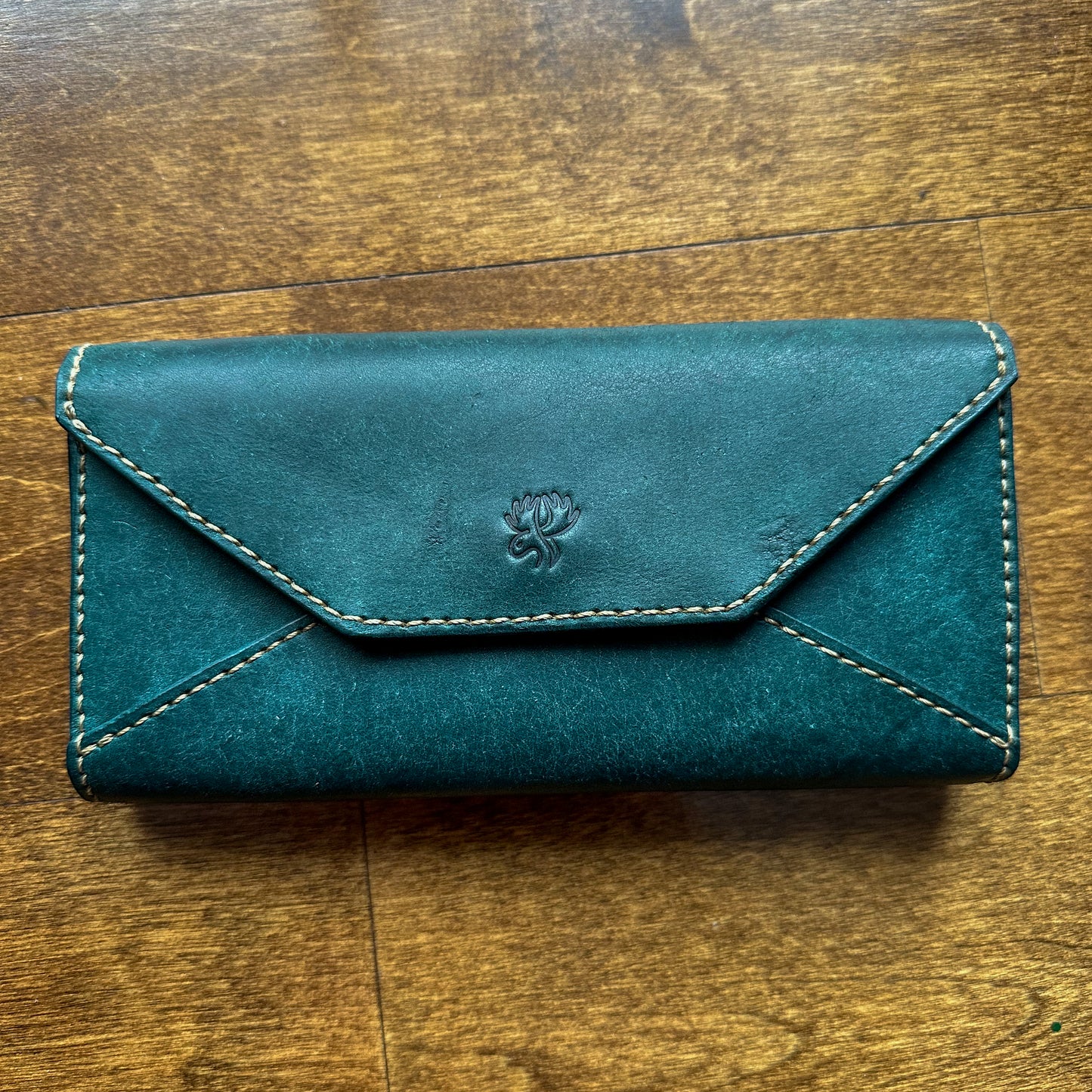 Leather Long Wallet - Blue