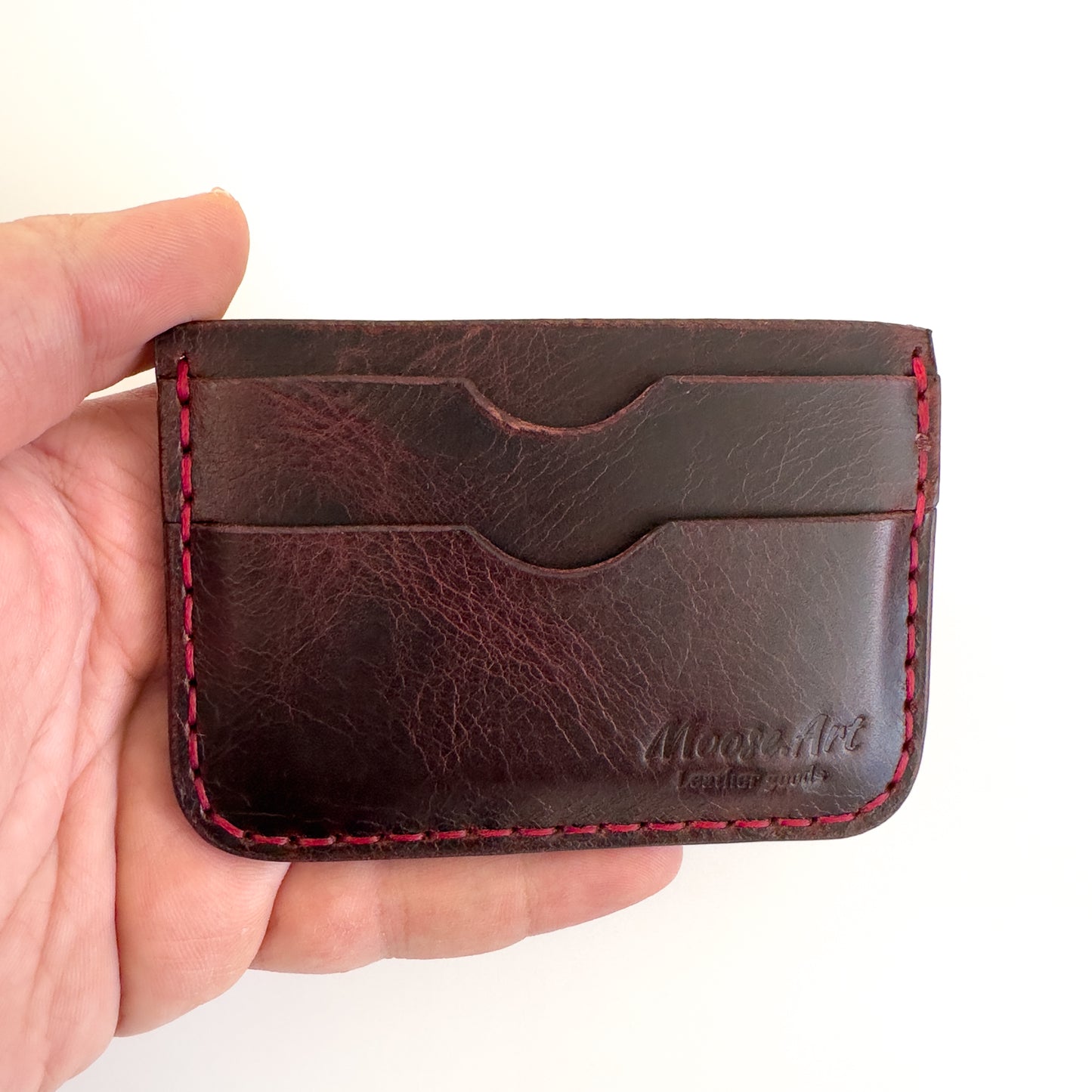 Leather Card Holder - Dark Brown