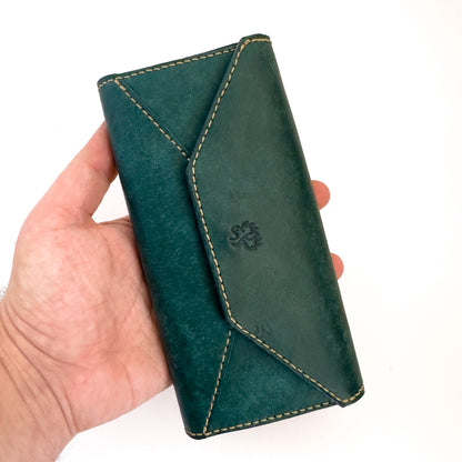 Leather Long Wallet - Blue