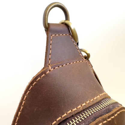 Leather Sling Bag - Brown