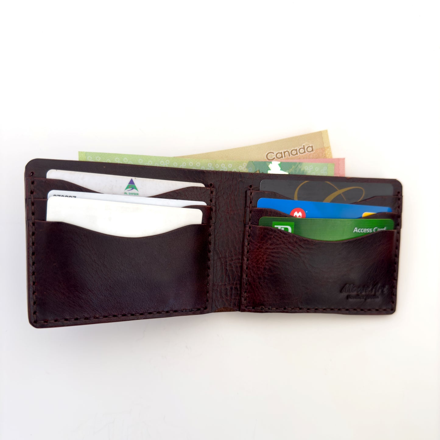 Leather Bifold Wallet - Dark Brown