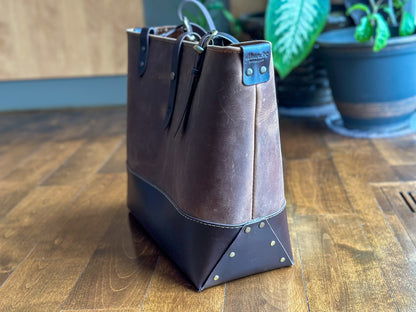 Leather Tote Bag - Brown